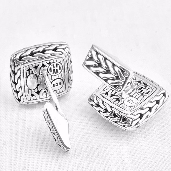 JOHN HARDY CUFFLINKS Classic STERLING SILVER Chain - Picture 3 of 12